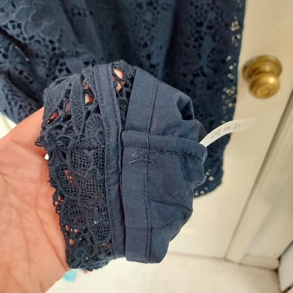 NWT J. Crew Navy Blue Crochet Lace Slip Dress in Size 16 - Picture 14 of 14